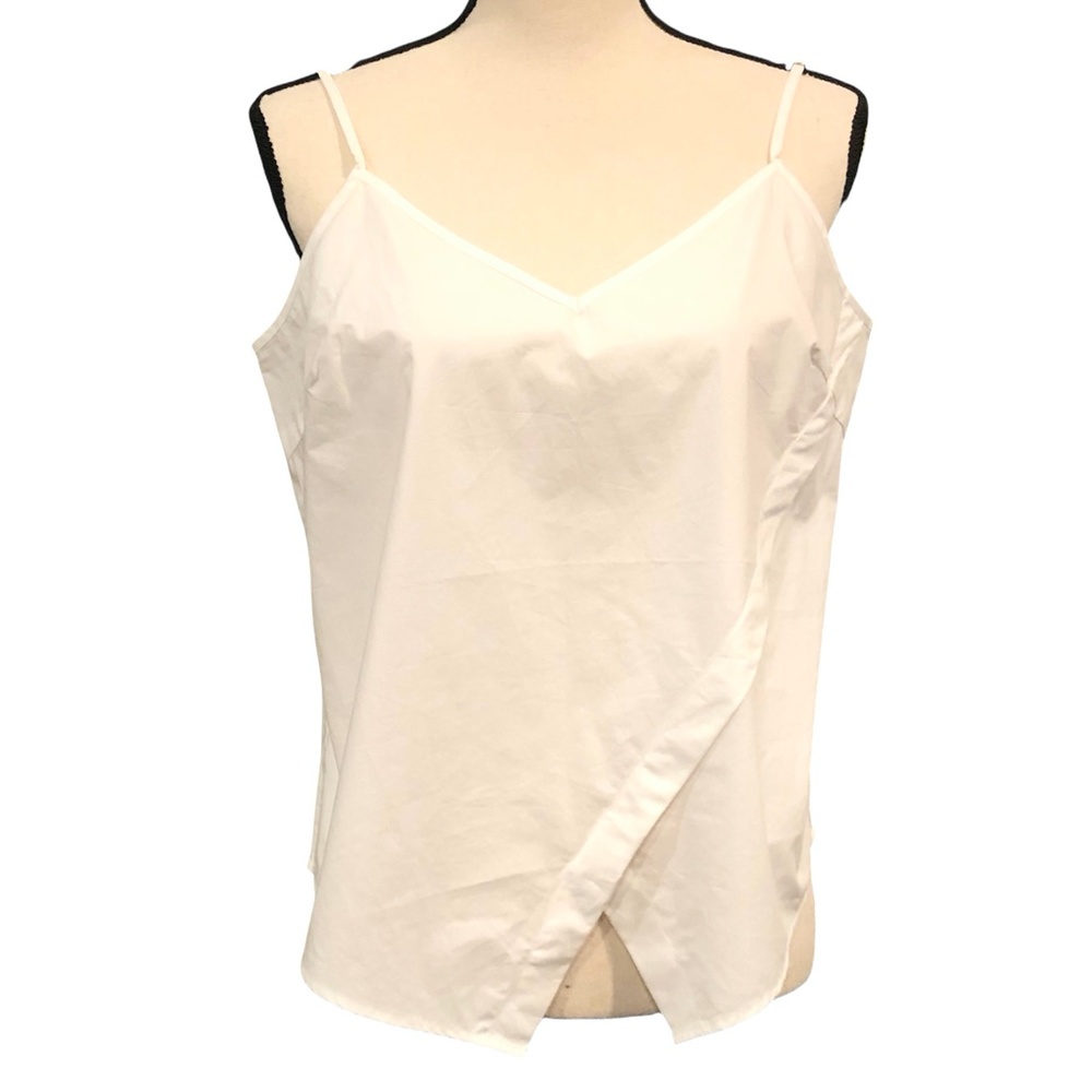 DEREK LAM 10 CROSBY WHITE COTTON V NECK CAMISOLE TANK TOP